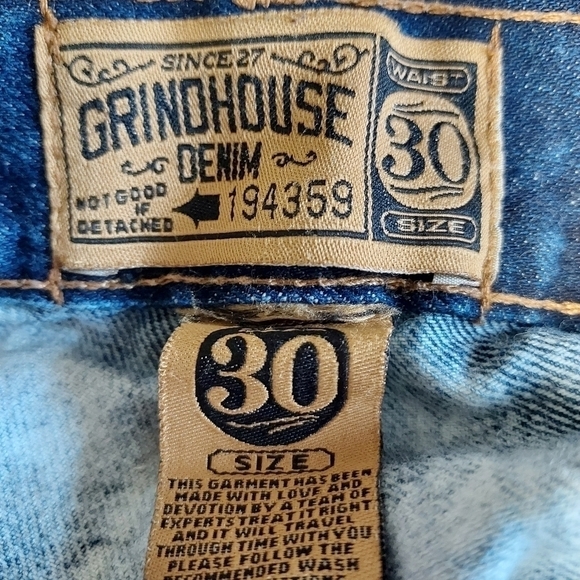 Grindhouse denim straight leg bleach dyed spatter jeans 30×31 - Picture 6 of 7